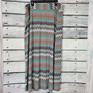 Cato Woman Chevron Print Maxi Skirt Multicolor Plus 2X Stretch